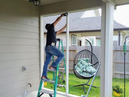 Making a screened-in porch.