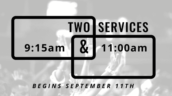 We resume two services beginning Sunday Sept 11, 2022.