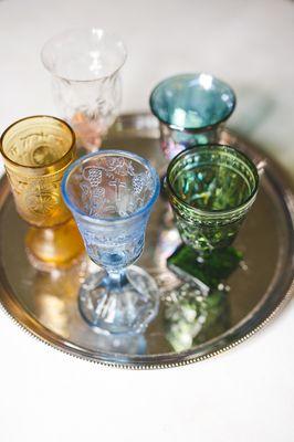 Clear and colored goblets