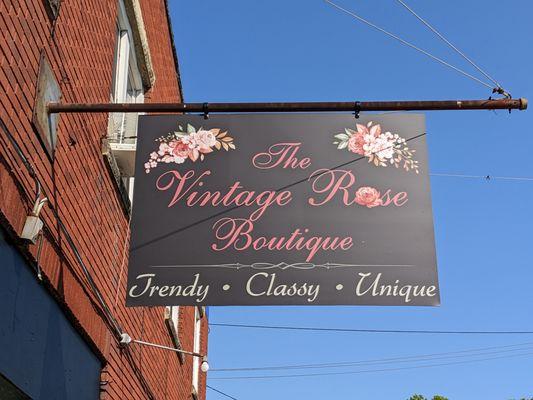 This is our Logo sign right outside of the boutique.