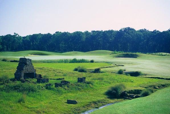 Our signature 17th hole: Copper Mill Ruins