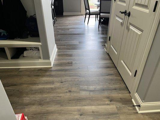 Flooring replacement planks that have a different sheen than the original