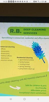 R B deep cleaning services