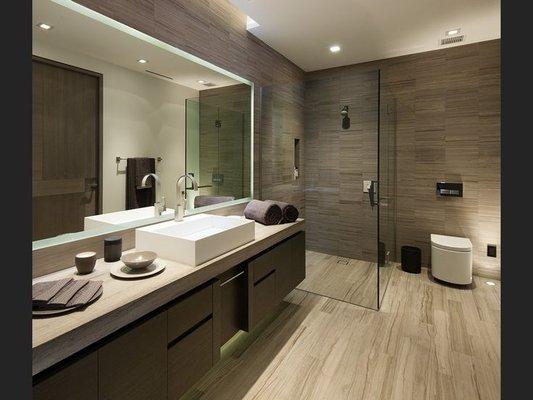 FRAMELESS SHOWER & MIRROR SINK & FAUCET