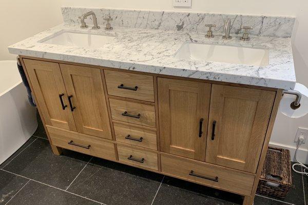 Double sink custom vanity