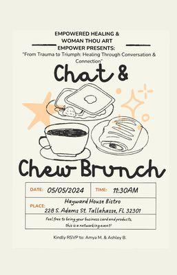 "From Trauma To Triumph Healing Through Conversation" Chat & Chew Brunch.
 (Change Talk)