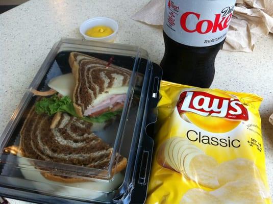 Coke, Sandwich, and Chips