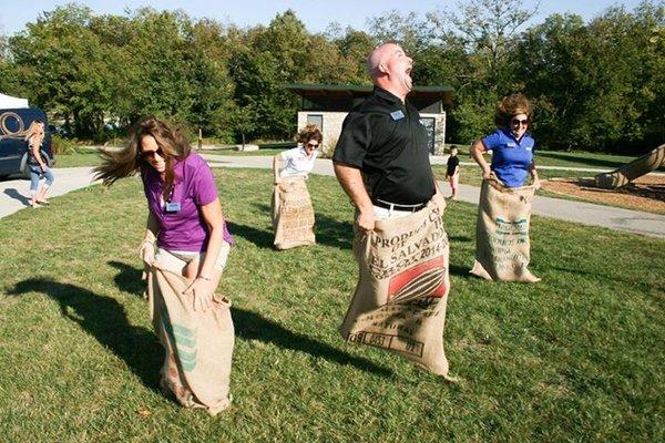 Potato sack race at 2015 Client Appreciation Event