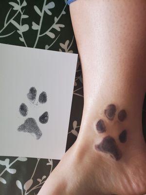 Sneax did a great job tattooing my deceased dog's pawprint on my inner ankle.