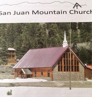 Picture of the church from the highway that was on the front of their church service hand-out.