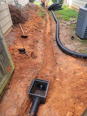 Here we installed a draining system.