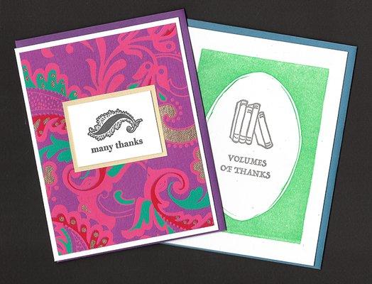 Bright and delightful thank you cards from our wholesale letterpress greeting card line.