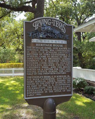 Built in 1912, The Irving Heritage House was gifted to the city in 1975 and designated as a Texas Historic Landmark in 1986.