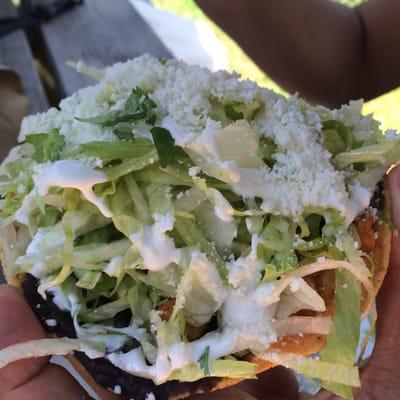 Chicken tostada from El Chilango