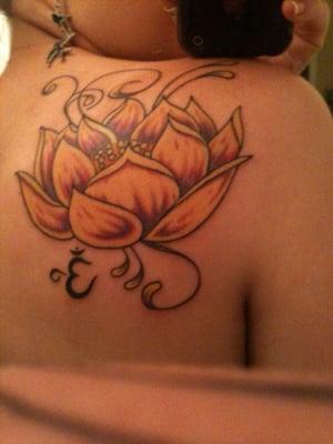 Lotus flower with Om. Done by Tommy.