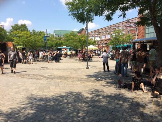 Park space for people to hang out and eat