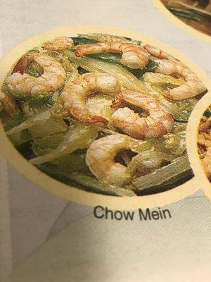 Chow Mein pictured in menu