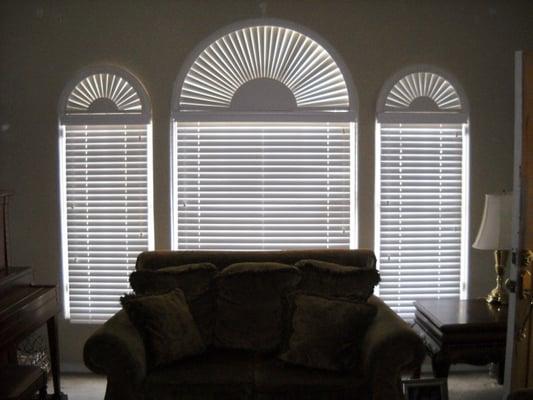 2" Wood blinds under Arches.