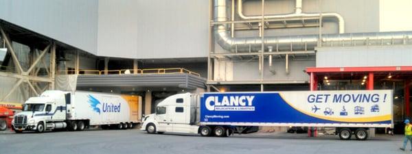 Clancy trailers at manufacturing plant dock