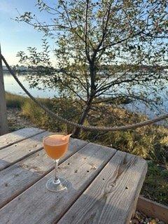 Grapefruit drink on the back porch