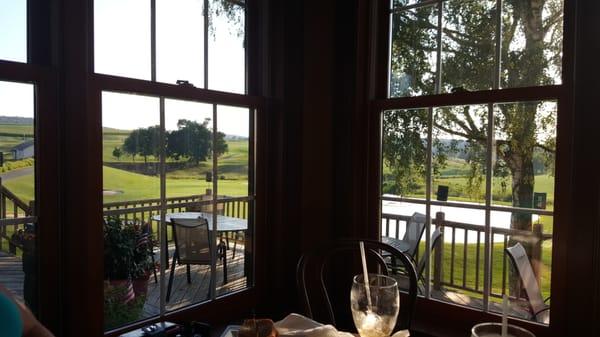 My vantage point from inside the small restaurant and bar area.