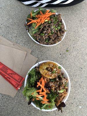 Bulgogi bowl and island chicken bowl