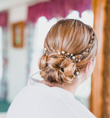 Bridal hair updo by Kim