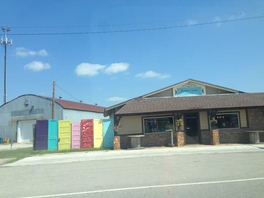 How cute is the colorful doors fence?!?