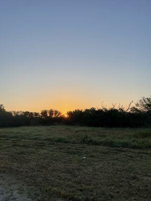 barn sunset