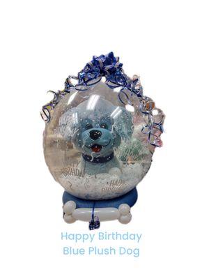 Blue Happy Birthday Plush Doggie Stuffed Balloon Gift