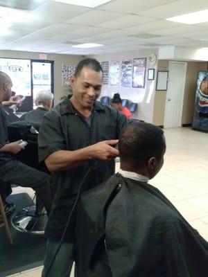 Omar starting on a fade haircut