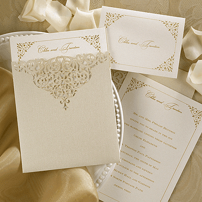 Gorgeous laser-cut pocket invite