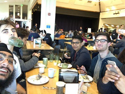 Big Crunch at the dining hall with the boys