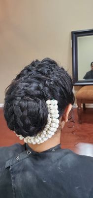 Jassi did a beautiful complex bun on us for the wedding.