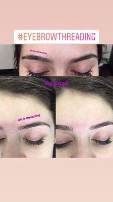 Eyebrow threading