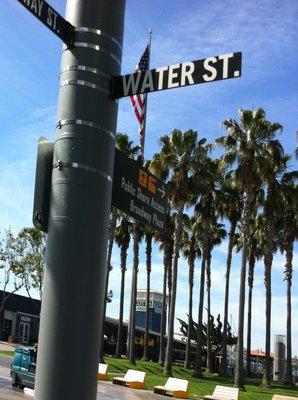 The location is at the Waterfront and of Broadway, at Water Street, in Jack London Square