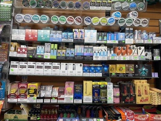 E cigs, Tobbaco, Nicotine pouches, Snus