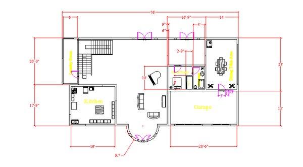 1st Floor Plan of the Modern Mansion Design