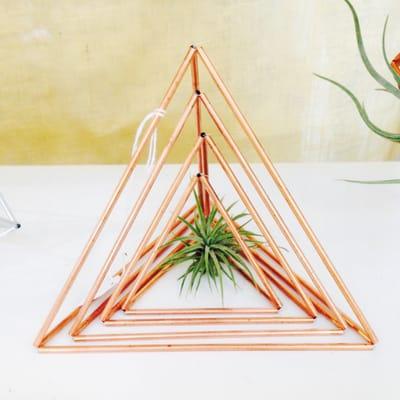 Copper stacking pyramids. Set of four.