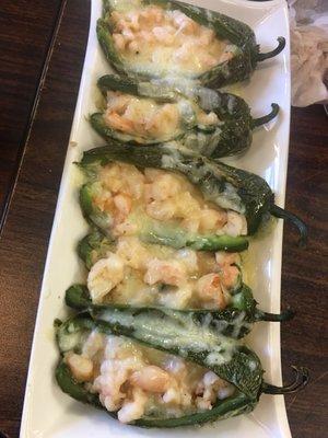 Jalapeños stuffed with shrimp and cheese yum