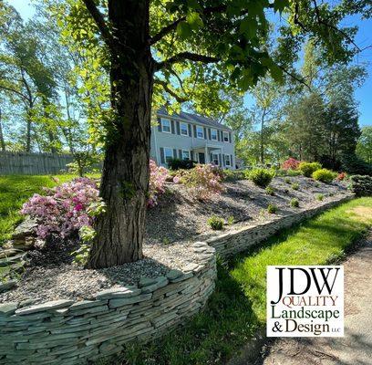 Natural Stone stacked retaining wall