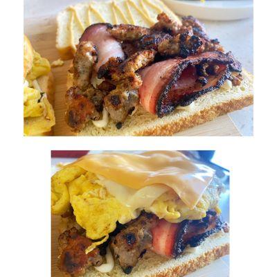 I used their Sausage and Maple Bacon for my breakfast sandwich.