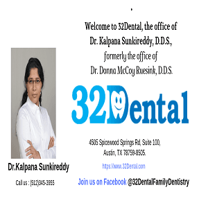 Dr. Kalpana Sunkireddy, D.D.S., Welcomes You To 32Dental