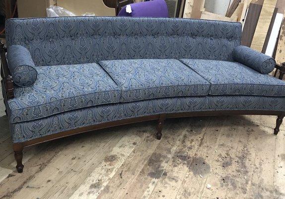 Sofa recovered in Greenhouse fabric