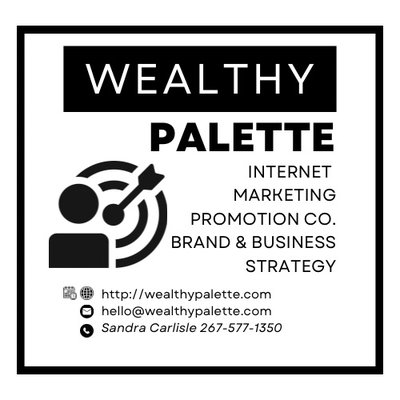 Wealthy Palette Media logo and contact information