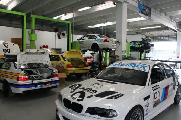 BMW race car prep