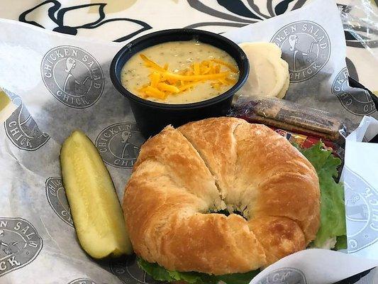 Chicken Salad BLT with Cheddar Broccoli Soup