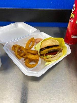 Double bacon cheese burger combo