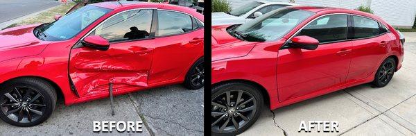 Here are pics before and after the repair.