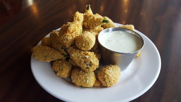 Fried Okra with ranch dip